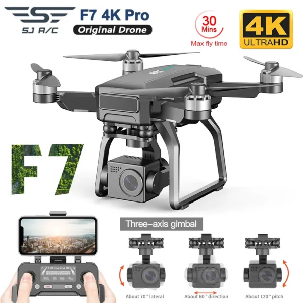 SJRC F7 4K Pro GPS Drone With Wifi FPV HD Camera 3-axis Gimbal Professional Rc Dron EIS Brushless Quadcopter Vs SG906 Max F11 4K - Image 4
