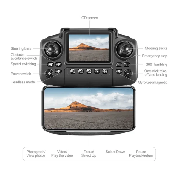 2025 S168 RC Drone Brushless Motor 8K HD Dual Cameras Optical Flow Positioning and Intelligent Obstacle Avoidance Aircraft Toy - Image 6