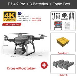 SJRC F7 4K Pro GPS Drone With Wifi FPV HD Camera 3-axis Gimbal Professional Rc Dron EIS Brushless Quadcopter Vs SG906 Max F11 4K