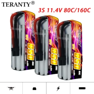 Upgraded TREANTY 850mAh 3S 11.4V 80/160C HV Lipo Battery Indoor Traversing Aircraft Model UAV Tinyhawk FPV Racing Battery